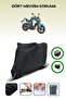 Black Rear Bag and Lock Compatible Cfmoto 450Nk Compatible Motorcycle Tarpaulin