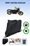 Black Tail Bag and Lock Compatible Kawasaki Z 900 Rs Compatible Motor Tarpaulin