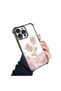 iPhone 16 Pro Max Compatible Romantic Pink Rose Transparent Silicone Protective Case - 2