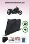 Black Rear Bag and Lock Compatible Yamaha Vmax Compatible Motorcycle Tarpaulin