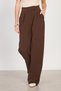 Women's elastic waist wide leg pants - brown - 2