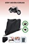 Black Rear Bag and Lock Compatible Yamaha Xvs 650 a Compatible Motorcycle Tarpaulin