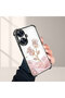 Realme C55 Compatible Romantic Pink Rose Transparent Silicone Protective Case - 4