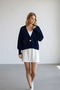 Women's Oversized Single Button Soft Textured Cardigan Hyn-58091 - 2