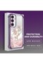 Samsung Galaxy S24 Plus Compatible Romantic Pink Rose Transparent Silicone Protective Case - 3