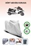 Gray Rear Bag and Lock Compatible Mondial 150 Re Compatible Motorcycle Tarpaulin