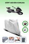 Gray Rear Bag and Lock Compatible Rks Newlight Compatible Motorcycle Tarpaulin