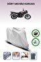 Gray Rear Bag and Lock Compatible Bajaj Discover 150 F Compatible Motorcycle Cover
