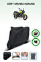 Black Rear Bag and Lock Compatible Rks Rk125-S Compatible Motorcycle Tarpaulin