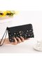 New Season Large Capacity and Elegant, Cherry Printed Wrist Strap Wallet