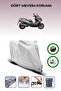 Gray Rear Bag and Lock Compatible Kymco Downtown 125I Compatible Motorcycle Tarpaulin