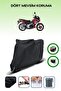 Black Rear Bag and Lock Compatible King Motor Kr-100-16 Compatible Motor Tarpaulin