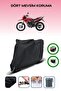 Black Rear Bag and Lock Compatible Arora Ar 200 Gy Cross Compatible Motorcycle Tarpaulin