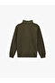 Regular Fit Long Sleeve Basic Half Zip Sweatshirt - 4