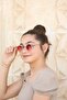 Geometric Red Glass Women's Sunglasses 36108 45-23-150