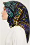 Silk Scarf Nostalgia - 9037-52 Oil Green Purple Twill - 3