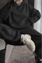 Women's Black Hooded Sweat Black Tracksuit Bottom Top Set - 3