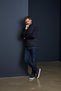 Interview Parry Zippered Sleeves - Knitwear on the Back, Padded Front Navy Blue Coat - 5