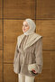 Women's Double Leather Collar Plush Jacket Mink - 3