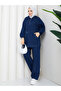 Women's Pants Two-Piece Kangaroo Pocketed Loose Denim Set - 4