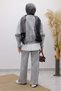 Zippered Fleece-Lined Tracksuit Set Tsd250258 Gray - 7