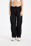Women's Wide Leg Fabric Pants with Loose Legs, Lace-Up Waist, White with Decorative Details, Zipper Closure - 5