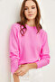 Women's Pink Crew Neck Soft Textured Basic Knit Sweater Kzk-19000845