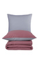 Ranforce 100% Cotton Single Duvet Cover Set Solid Color Pink - Gray - 5