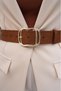 Gold Buckle Suede Belt Dress Belt Shirt Belt Coat Belt Women's Belt - 2