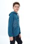 Boy's Relax Fit Hooded Pocket Lightweight Drop Shoulder Printed Sweatshirt - 3