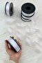 White Hilton Striped Chiffon Ribbon 2.5 cm 20 Meters, Bride, Bundle, Engagement, Dowry, Gift, Wedding, Decoration - 2