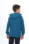 Boy's Relax Fit Hooded Pocket Lightweight Drop Shoulder Printed Sweatshirt - 5