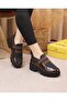 Perra Women's Brown Patent Leather Elastic Parachute Walking Shoes