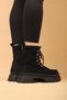 Seria Black Colored Zippered Suede Women's Boots - 5