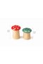 Set of 2 Wooden Mushroom Salt and Pepper Shakers – Decorative Tabletop Spice Rack - 2