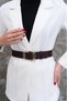 Gold Buckle Suede Belt Dress Belt Shirt Belt Coat Belt Women's Belt - 2