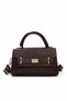 Women's Mini Hand and Shoulder Bag with Adjustable Strap and Locking Buckle Detail - 2