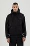 Border Fz.7 Full Length Zippered Kangaroo Pocket Men's Hooded Sweatshirt Black