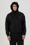 Border Fz.7 Full Length Zippered Kangaroo Pocket Men's Hooded Sweatshirt Black - 5