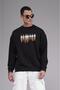 Trend Biz Oversized Pattern Crew Neck Front Printed Sweatshirt
