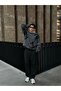 Dark Gray Wolf Pattern Premium Oversized Knitwear Sweater - 3