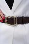 Gold Buckle Suede Belt Dress Belt Coat Belt Shirt Belt - 4