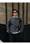 Dark Gray Wolf Pattern Premium Oversized Knitwear Sweater - 5