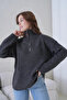 Women's Mock Neck Half Placket Zipper Closure Soft Textured Oversized Knitwear Sweater 8702Sw - 7