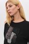 Sequin applique three-quarter sleeve t-shirt - 3