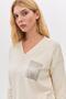V-neck basic knit top with pocket detail - 3