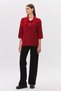 Fleece-Lined wide collar buttoned three-quarter knitwear