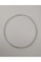 Baguette Stone Waterway Steel Necklace - Silver Baguette Tennis - 2