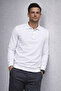 Men's Winter Comfortable Polo Neck White Sweater - 2