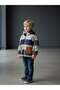 Boy's Plush Plaid Patterned Hooded Coat